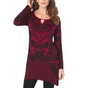 Soma Red and Black Floral Blouse